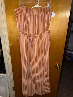 No Boundaries Wide Leg Strapless Jumpsuit with Pockets